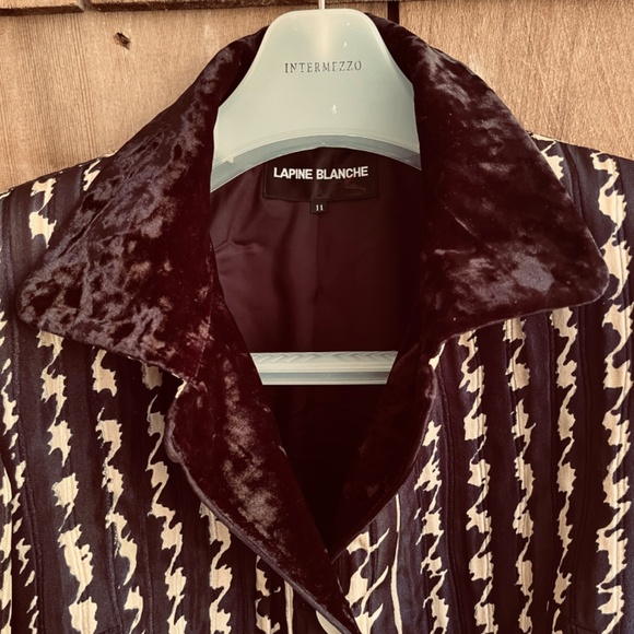 Lapine Blanche Japanese Vintage Y2K Quilted Silk Jacquard Velvet Lined Jacket M - Picture 8 of 16